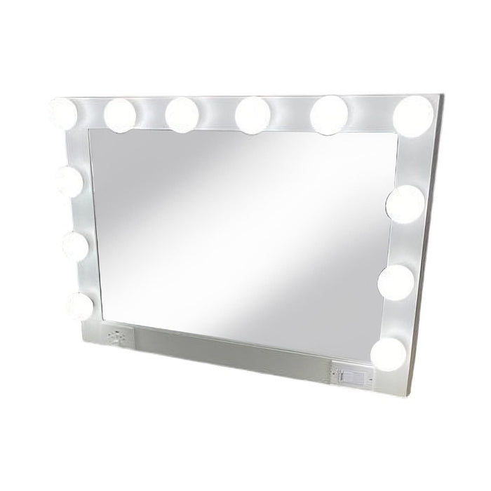 Wood Framed Accent Mirror - White