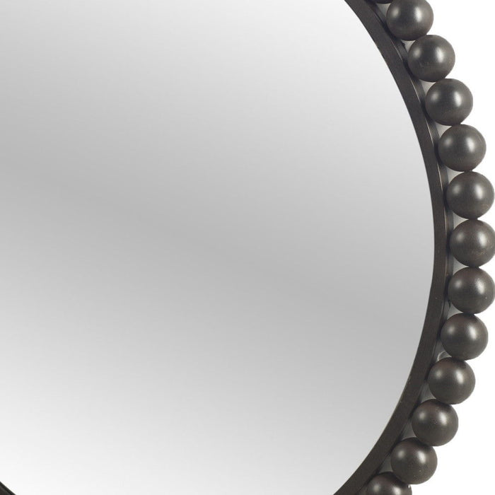 43" Round Metal Ball Frame Wall Mirror - Black