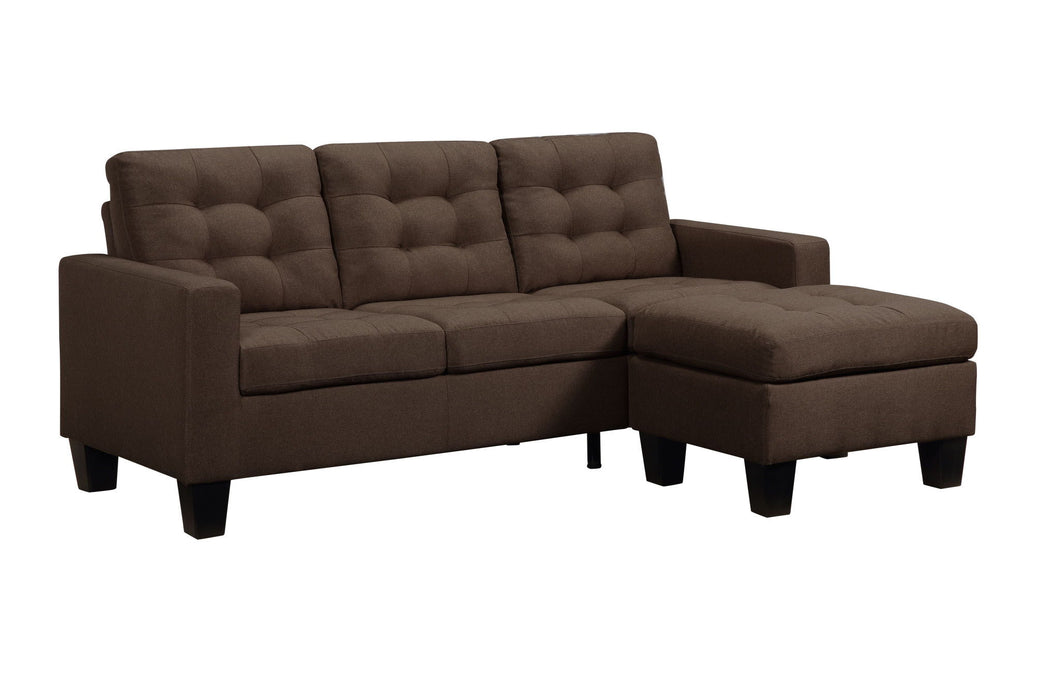 Linen And Black Sofa - Brown