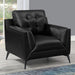 Moira - Upholstered Tufted Chair With Track Arms - Black - Simple Home Plus