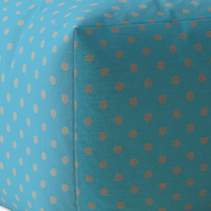 Cotton Polka Dots Pouf Cover - Blue / Gray