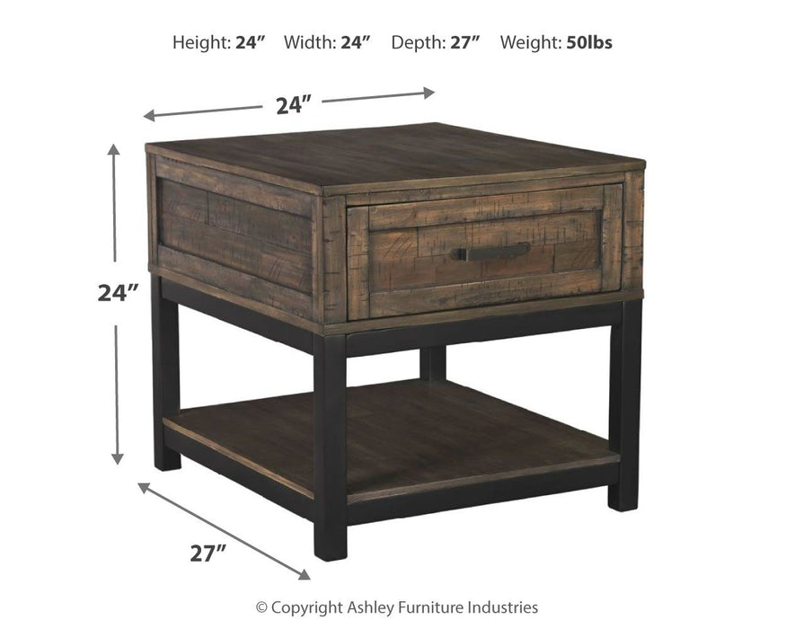 Johurst - Grayish Brown - Rectangular End Table - Simple Home Plus