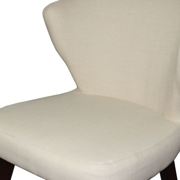 Wooden Curve Back Dining Or Accent Chair - Cream / Black