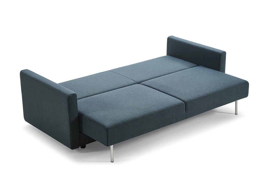 Long Arm Sofa Bed With Storage Space - Blue / Green