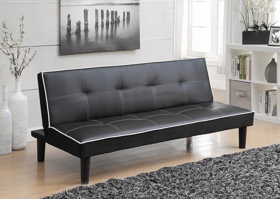 Katrina - Tufted Upholstered Sofa Bed - Black - Simple Home Plus