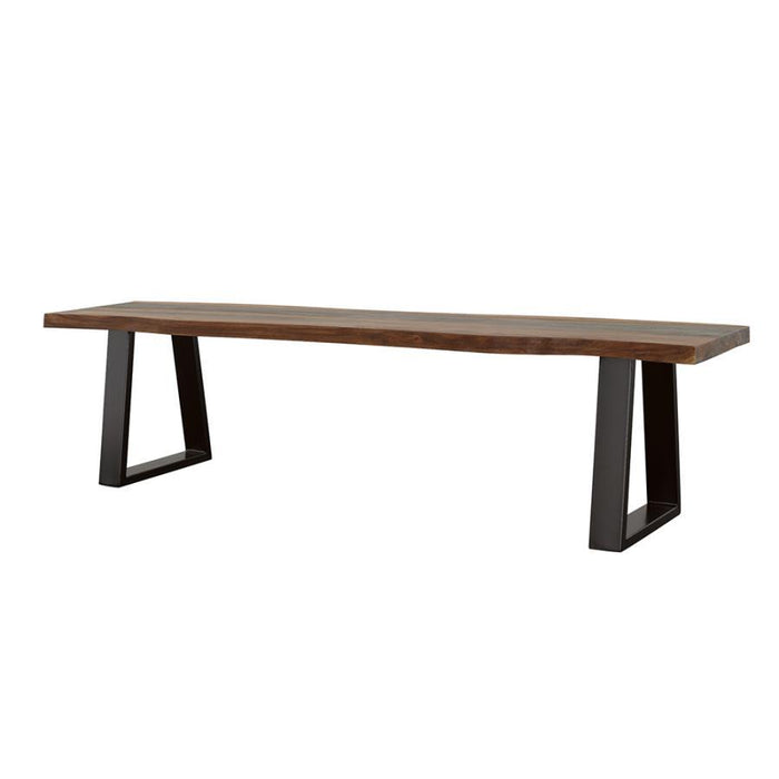 Ditman - Live Edge Dining Bench - Gray Sheesham And Black - Simple Home Plus