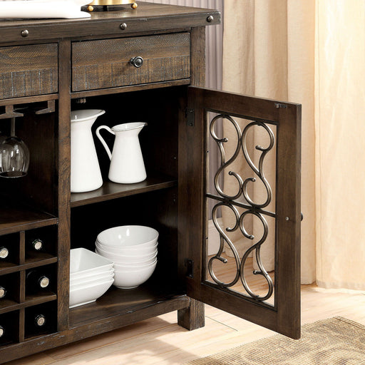 Paulina - Server - Rustic Walnut - Simple Home Plus