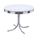 Retro - Round Dining Table - Glossy White And Chrome - Simple Home Plus