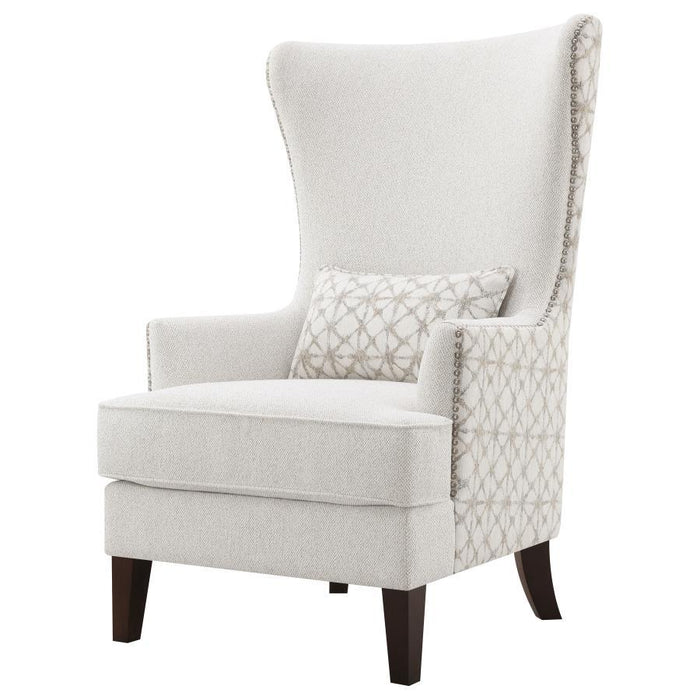 Pippin - Upholstered Wingback Accent Chair - Latte - Simple Home Plus