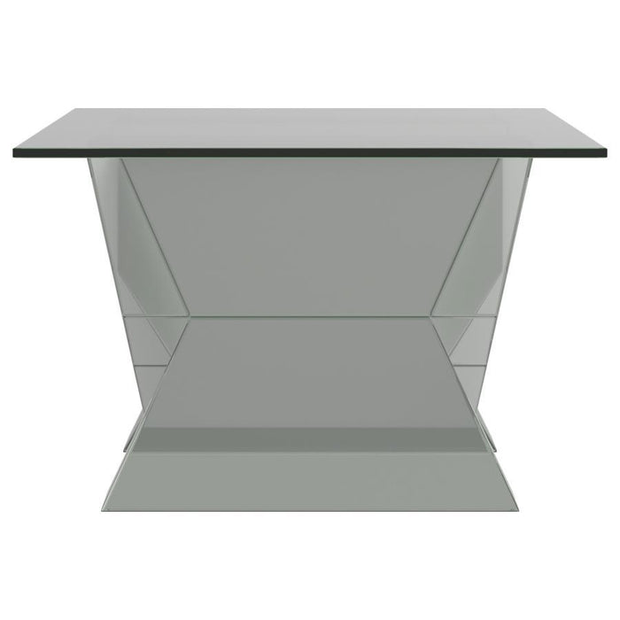 Taffeta - V-Shaped Coffee Table With Glass Top - Silver - Simple Home Plus