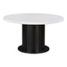 Sherry - Round Dining Table - Rustic Espresso And White - Simple Home Plus