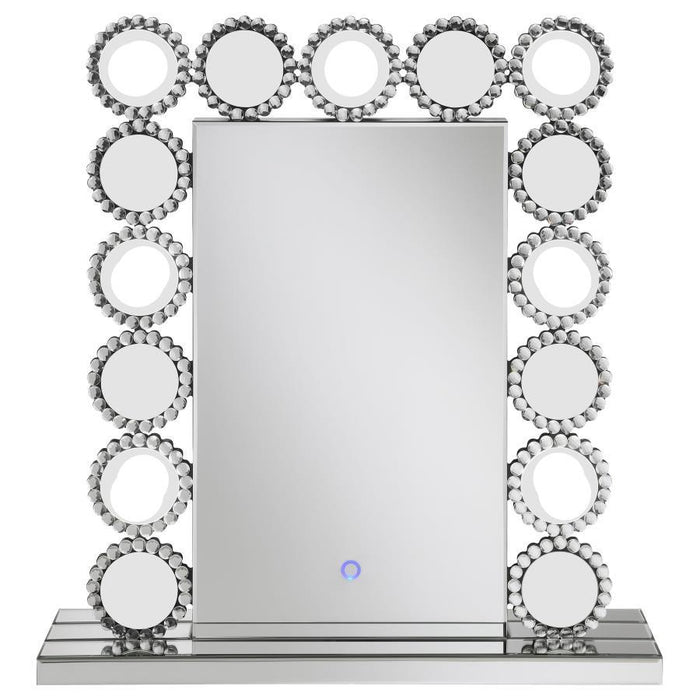 Aghes - Rectangular Table - Mirror With LED Lighting Mirror - Silver - Simple Home Plus