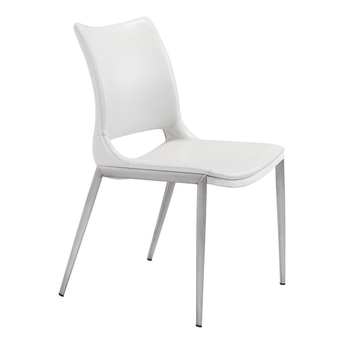 Cradle Faux Leather Side Or Dining Chairs (Set of 2) - White