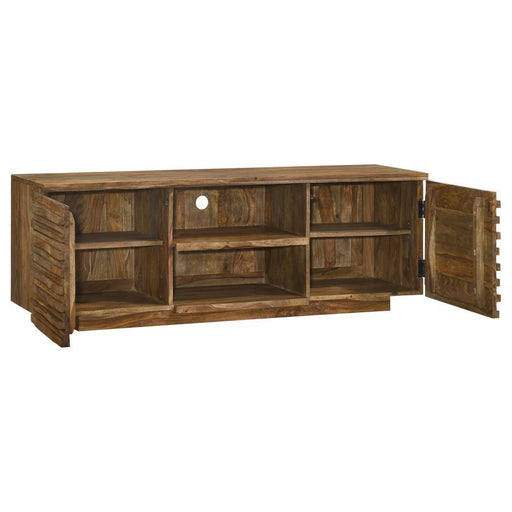 Julia - 2-Door TV Console With Adjustable Shelf - Natural - Simple Home Plus