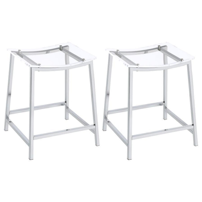 Jovani - Acrylic Backless Bar Stools (Set of 2) - Simple Home Plus