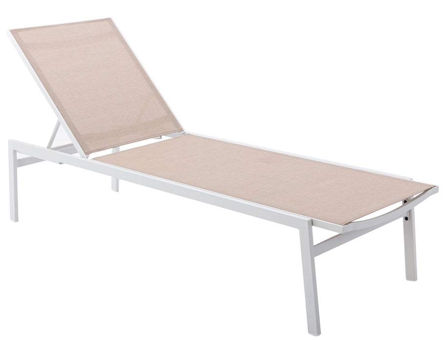 Santorini - Outdoor Patio Chaise Lounge Chair with Chrome Base