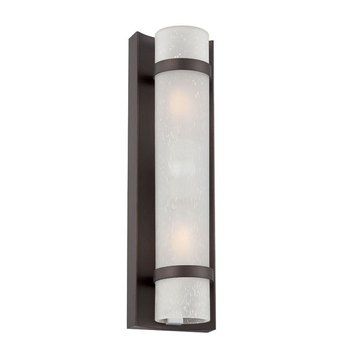 Two Glass Wall Sconce - Light Bronze / White