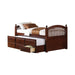 Norwood - Twin Captain'S Bed With Trundle And Drawers - Chestnut - Simple Home Plus