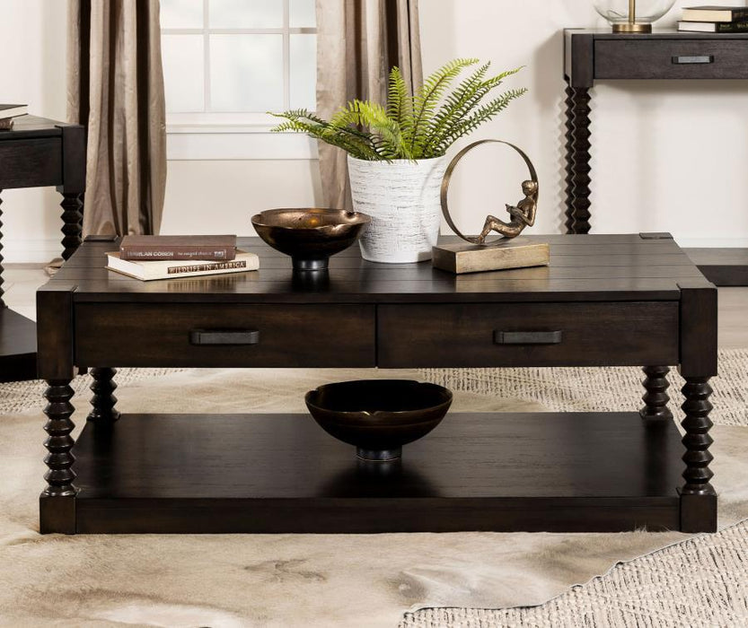 Meredith - 2-Drawer Coffee Table - Coffee Bean - Simple Home Plus