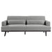 Blake - Upholstered Sofa With Track Arms - Sharkskin And Dark Brown - Simple Home Plus