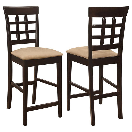 Gabriel - Upholstered Counter Height Stools (Set of 2) - Cappuccino And Beige - Wood - Simple Home Plus