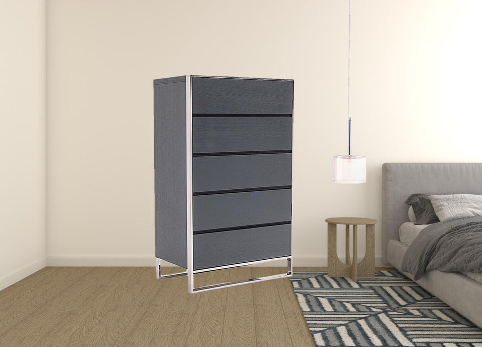 Five Drawer Chest - Gray