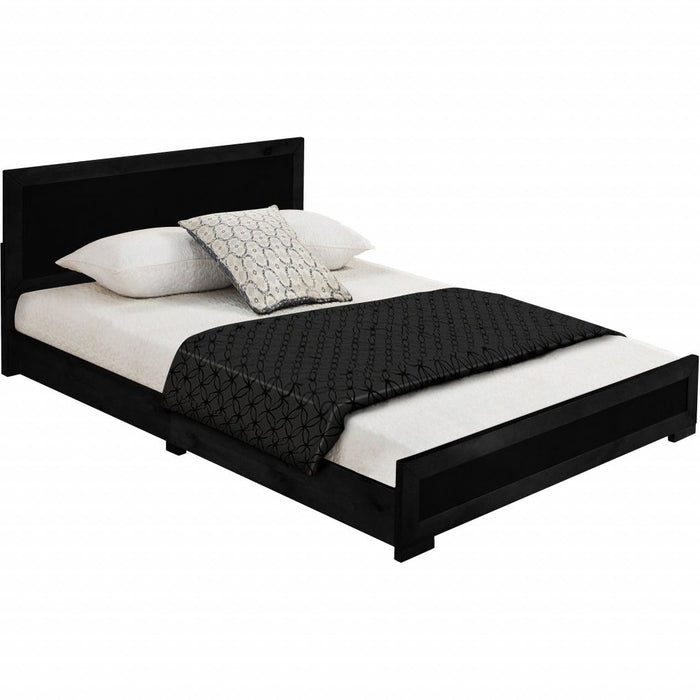 Queen Platform Bed - Black Wood