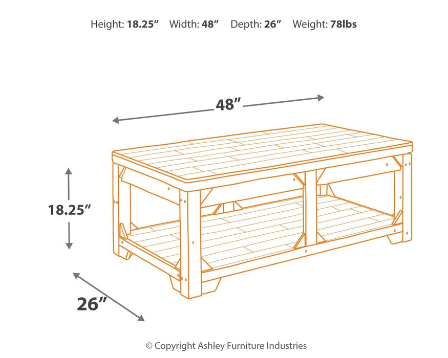 Fregine - Whitewash - Lift Top Cocktail Table - Simple Home Plus