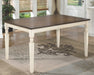 Whitesburg - Brown / Cottage White - Rectangular Dining Room Table - Simple Home Plus