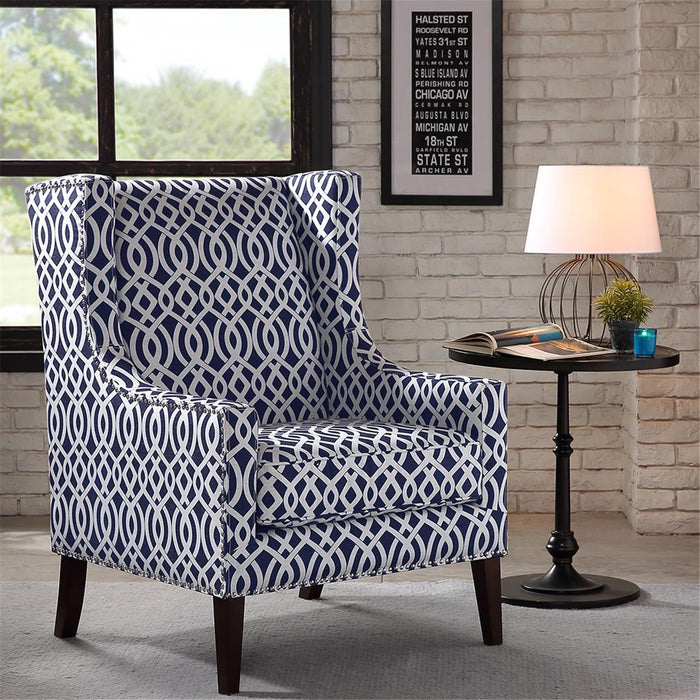 Barton - Wing Chair - Navy