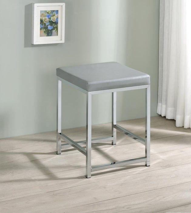 Umbridge - Upholstered Square Padded Cushion Vanity Stool - Gray - Simple Home Plus