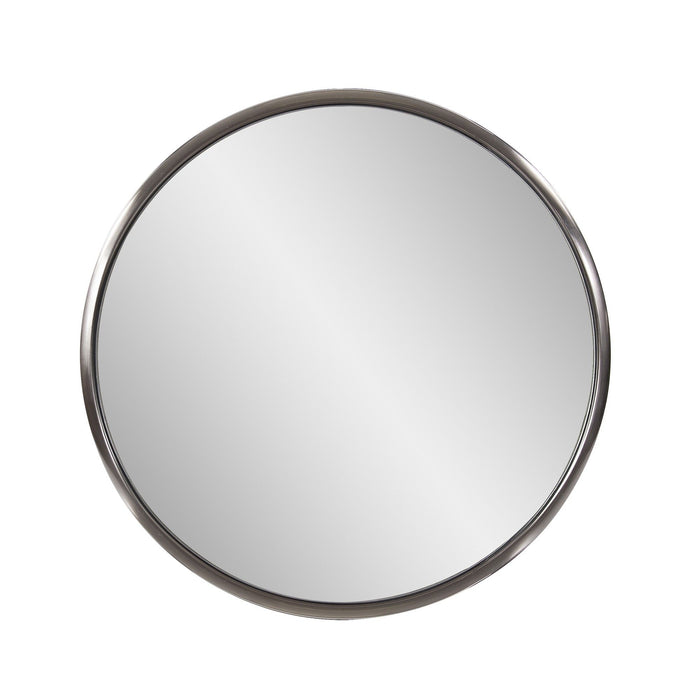 20" Round Metal Framed Accent Mirror - Silver