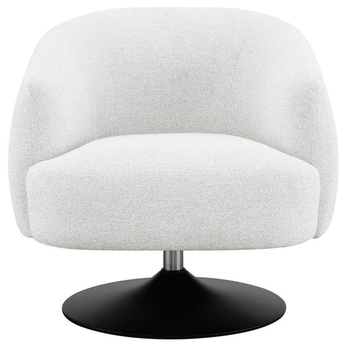 Dave - Upholstered Swivel Accent Chair - Beige And Matte Black - Simple Home Plus