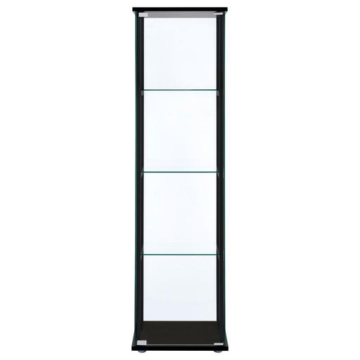 Cyclamen - 4-Shelf Glass Curio Cabinet - Black And Clear - Simple Home Plus