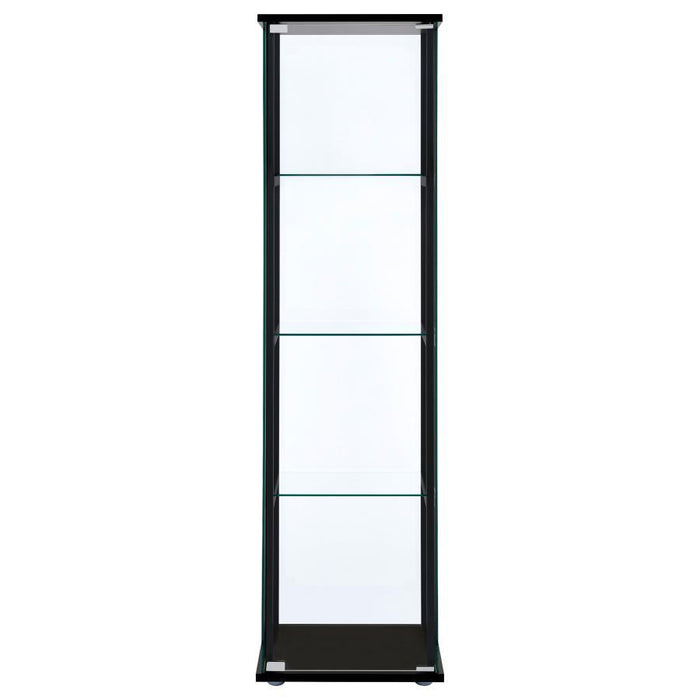 Cyclamen - 4-Shelf Glass Curio Cabinet - Black And Clear - Simple Home Plus