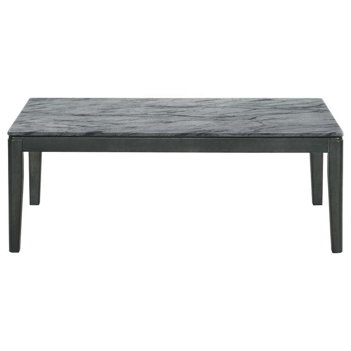 Mozzi - Rectangular Coffee Table Faux Marble - Gray And Black - Simple Home Plus