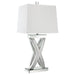 Dominick - Table Lamp With Rectange Shade - White And Mirror - Simple Home Plus