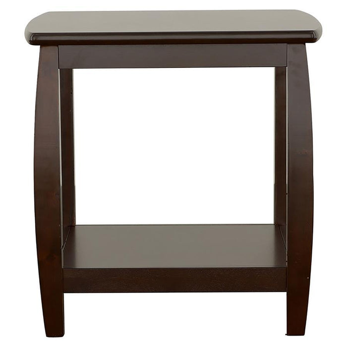 Dixon - Square End Table With Bottom Shelf - Espresso - Simple Home Plus