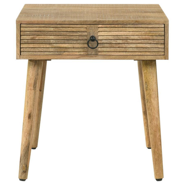 Zabel - Square 1-Drawer End Table - Natural - Simple Home Plus