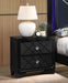 Penelope - 2-Drawer Nightstand - Black - Simple Home Plus