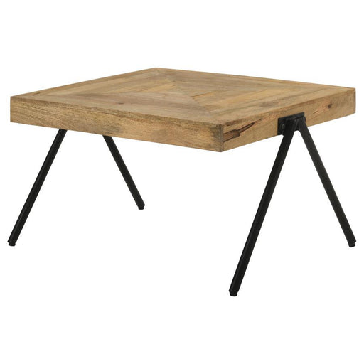 Avery - Rectangular Coffee Table With Metal Legs - Natural And Black - Simple Home Plus