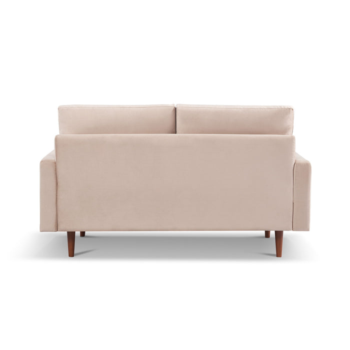 Sofa Velvet With Dark Brown Legs - Beige