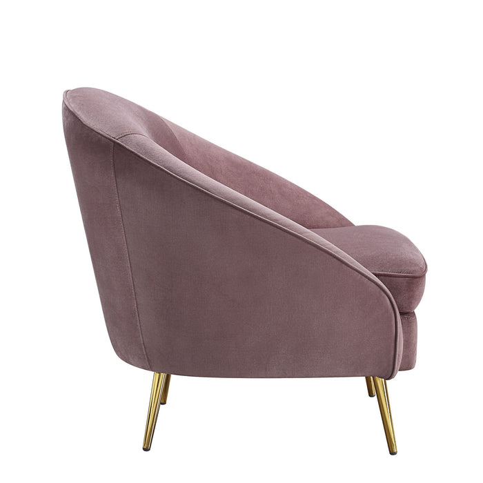 Velvet Sofa With Gold Legs - Pink