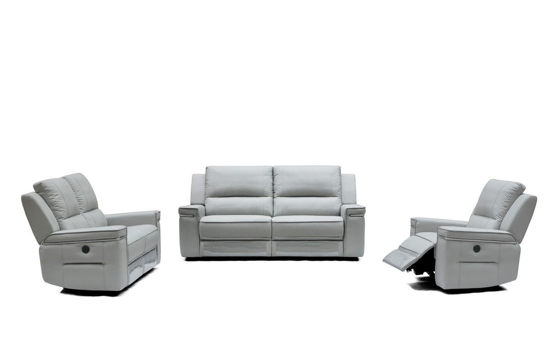 Three Piece Indoor Faux Leather Six Person Seating Set - Gray