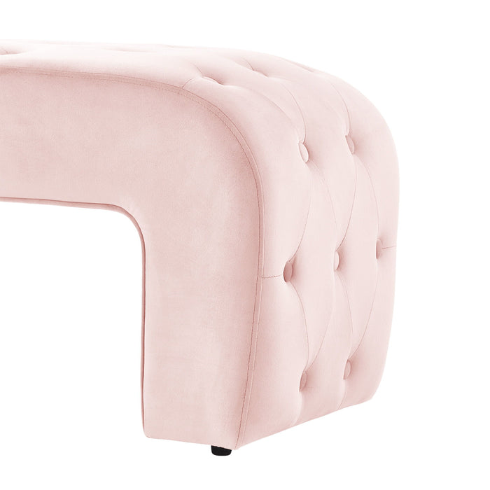 Upholstered Velvet Bench - Blush