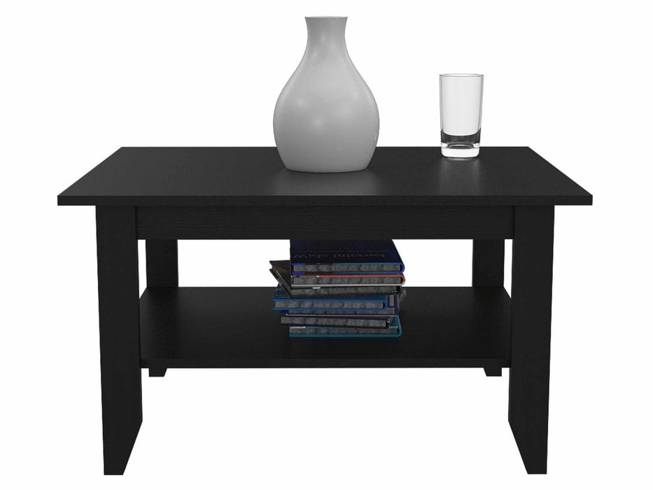 Coffee Table With Shelf - Black