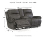 Austere - Gray - Dbl Rec Loveseat W/Console - Simple Home Plus