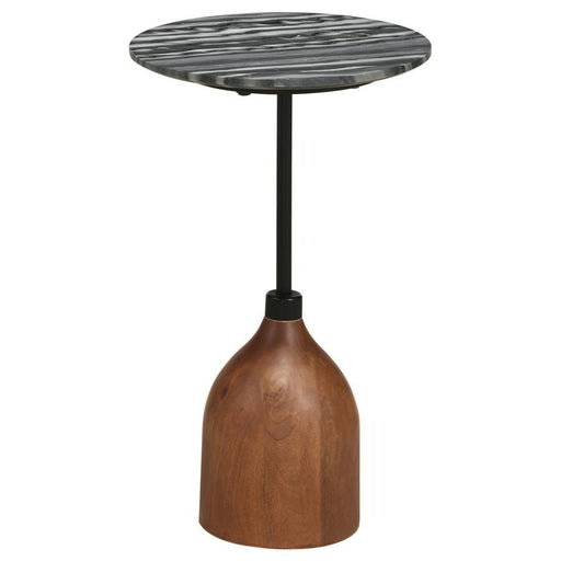 Ophelia - Round Marble Top Side Table - Black - Simple Home Plus