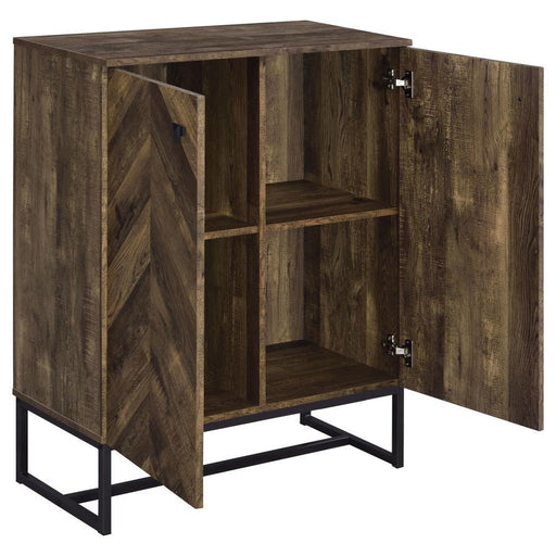 Carolyn - 2-Door Accent Cabinet - Rustic Oak And Gunmetal - Simple Home Plus