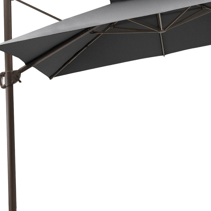 Round Tilt Cantilever, Patio Umbrella With Stand - Dark Gray